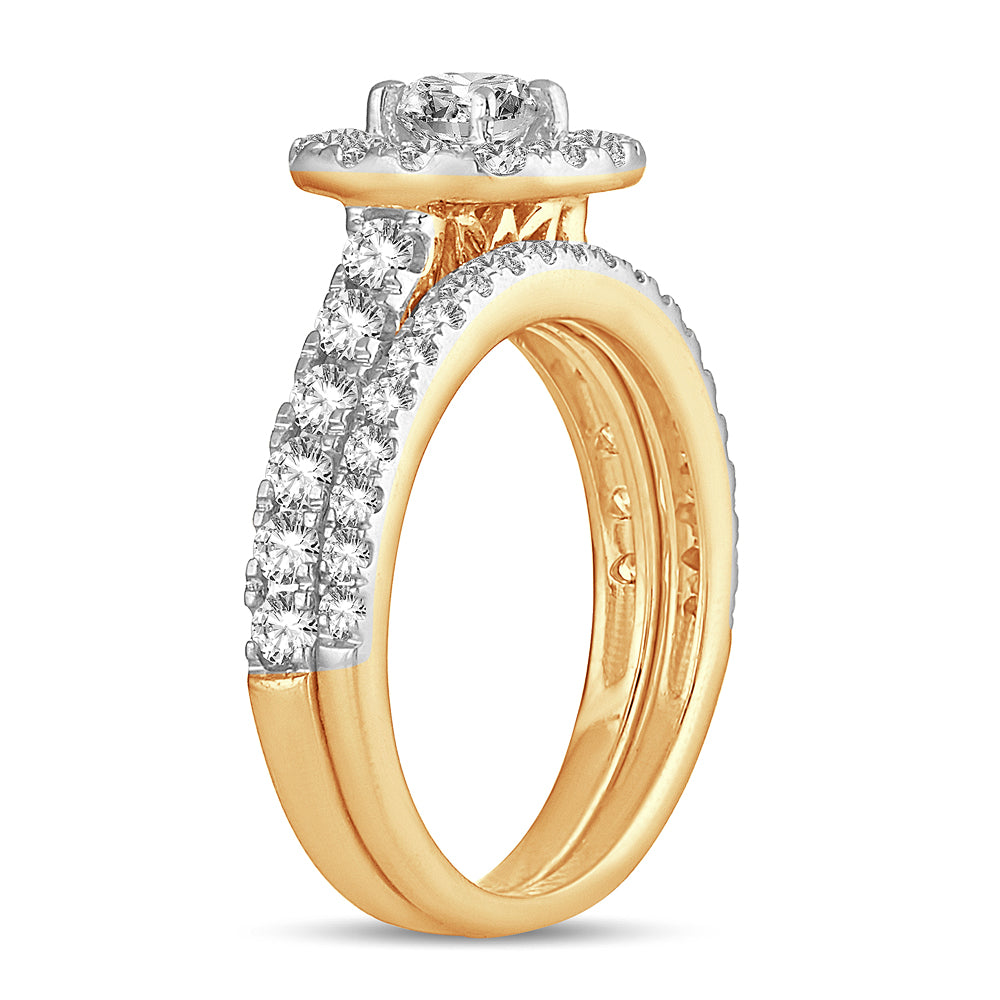 Golden Luxe - 14K Yellow Gold 1.50CT Diamond Bridal Set
