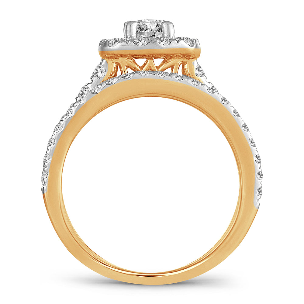 Golden Luxe - 14K Yellow Gold 1.50CT Diamond Bridal Set