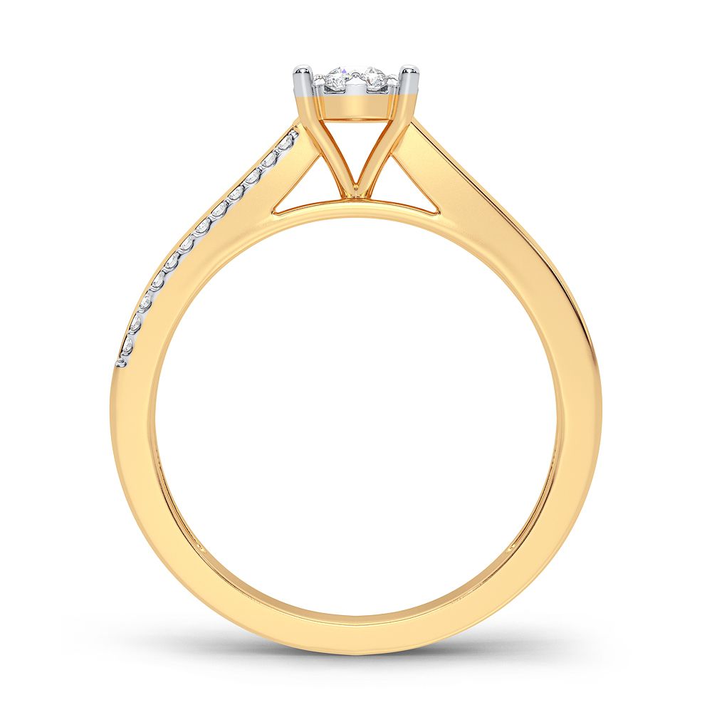 Magnífico anillo de diamantes de 0,20 quilates en oro amarillo de 14 quilates