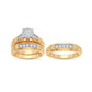 14K Yellow Gold 0.78 CT Diamond Trio Wedding Ring Set