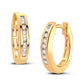 Chic Diamond Bar Huggie Earrings - 14K Yellow Gold