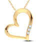 Colgante de corazón de moda en oro amarillo de 14 quilates con diamantes de 0,06 quilates