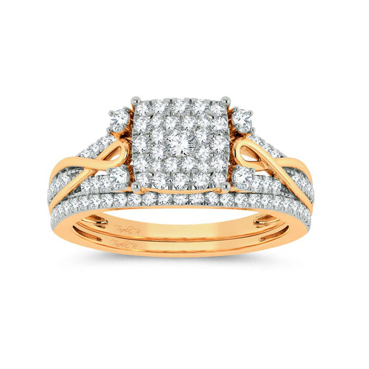 Golden Harmony - 14K Yellow Gold 0.50 CTW Diamond Bridal Ring