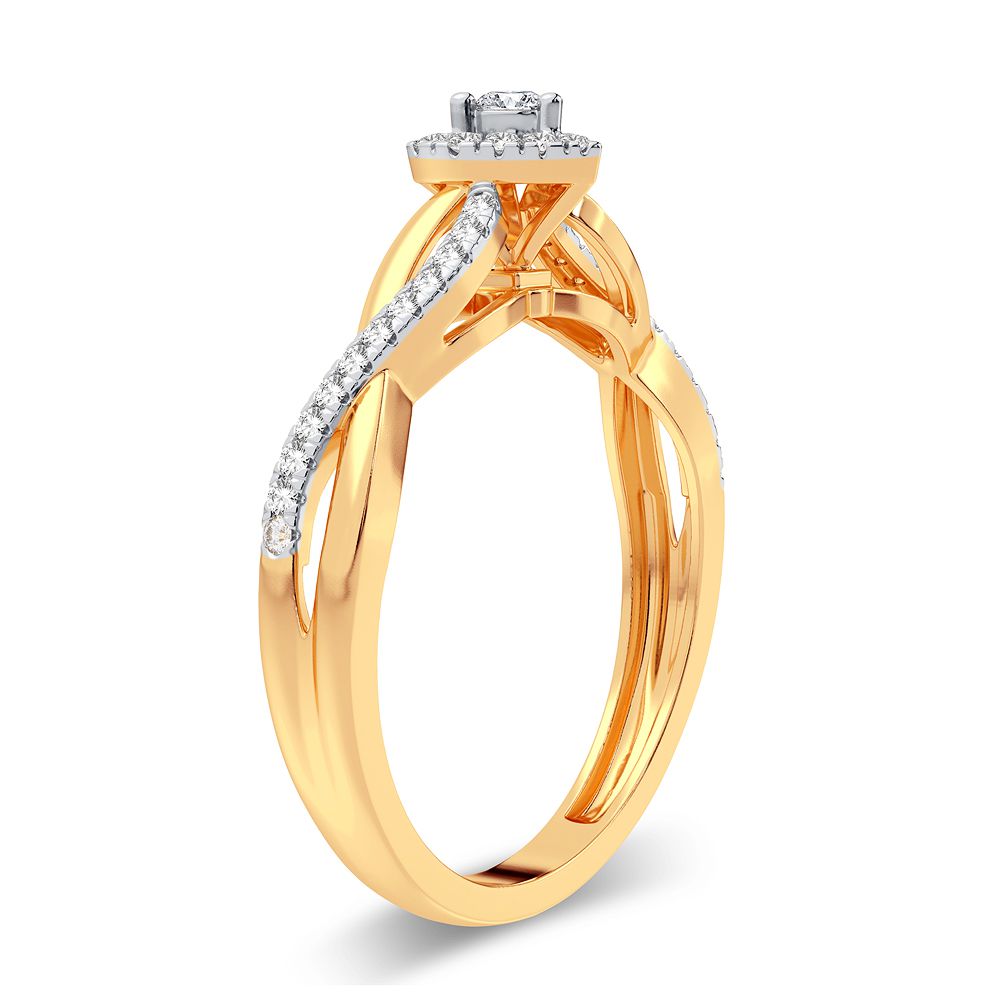 Diamond Heart Ring In 14K Yellow Gold 0.20CT