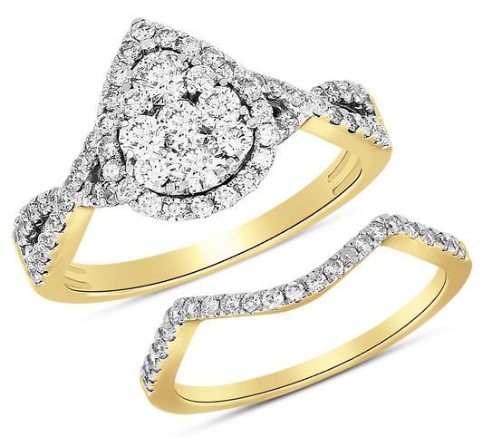 Timeless Allure - Elegante anillo nupcial de diamantes de 14 quilates y 1,00 quilates