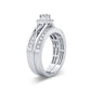 Remolino celestial - Conjunto nupcial de diamantes de 0,54 quilates en oro blanco de 14 quilates