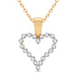 Abrazo del corazón - Elegante colgante de oro amarillo de 14 quilates con diamantes de 0,25 quilates