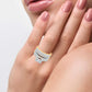 Cascade Luxe: 14K Yellow Gold 2.83CT Diamond Trio Wedding Set
