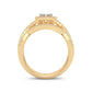 Sunburst Serenade - 14K Yellow Gold 0.50CT Round Diamond Bridal Set