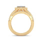 Esplendor de coronación: conjunto nupcial de diamantes de 1,00 quilates en oro amarillo de 14 quilates