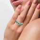 Emerald Enclave - 14K White Gold 0.26CT Diamond and Emerald Ring