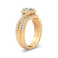 Radiance Crown - Anillo nupcial de oro amarillo de 14 quilates con diamantes de 0,75 quilates