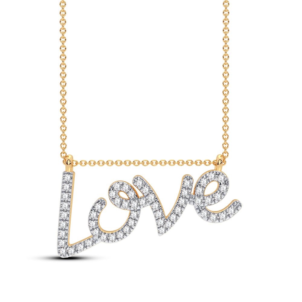 Collar "Love" de diamantes de 0,12 quilates en oro amarillo de 10 quilates