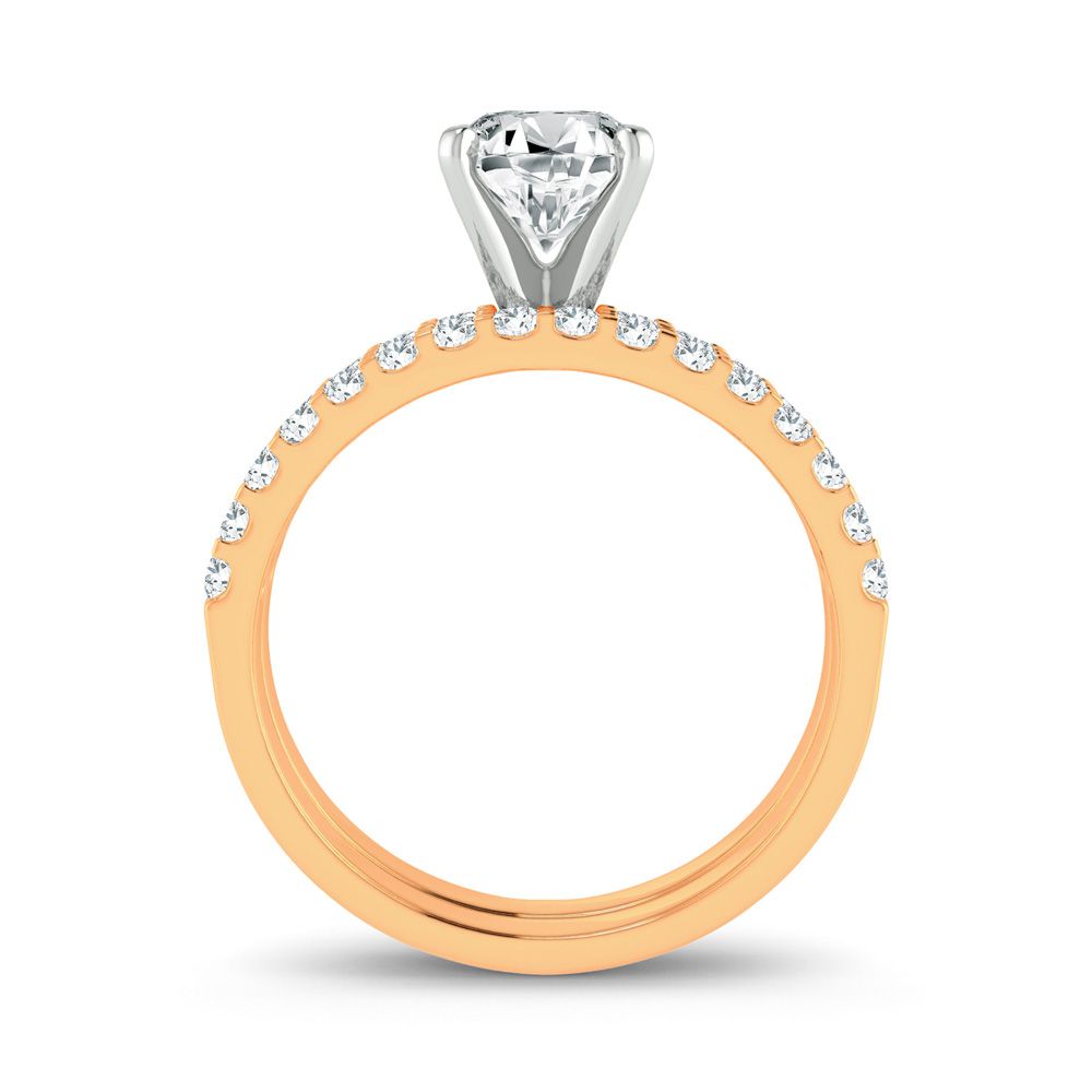 Solstice Diamond Line Radiant Solstice - 14K Yellow Gold 0.50 CTW Diamond Semi Mount Ring ...