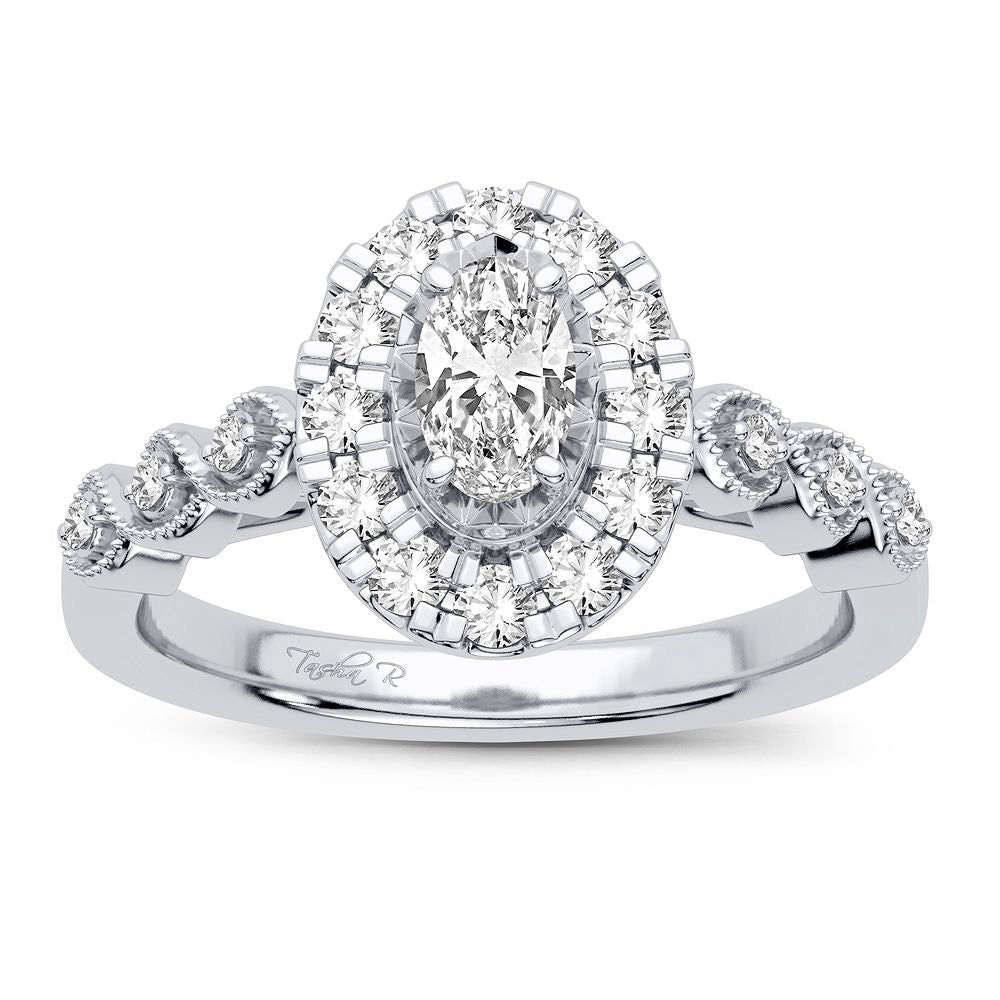 Oval Brilliance - 14K 0.77 CT Diamond Engagement Ring