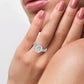 Brillo ovalado - Anillo de compromiso de diamantes de 14 quilates y 0,77 quilates