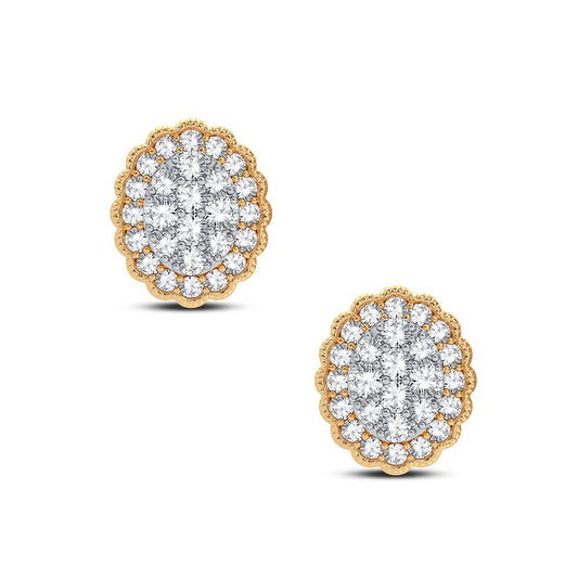 PENDIENTES DE DIAMANTES DE 14K Y 0,50CT