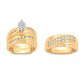 Harmony Marquise: Conjunto de boda con trío de diamantes de 1,13 quilates en oro amarillo de 14 quilates