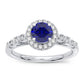 14K 0.10CT Diamond Sapphire Ring
