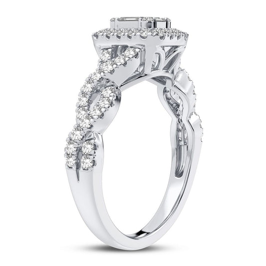 Elegancia radiante: anillo de compromiso de diamantes de 14 quilates y 0,50 quilates 