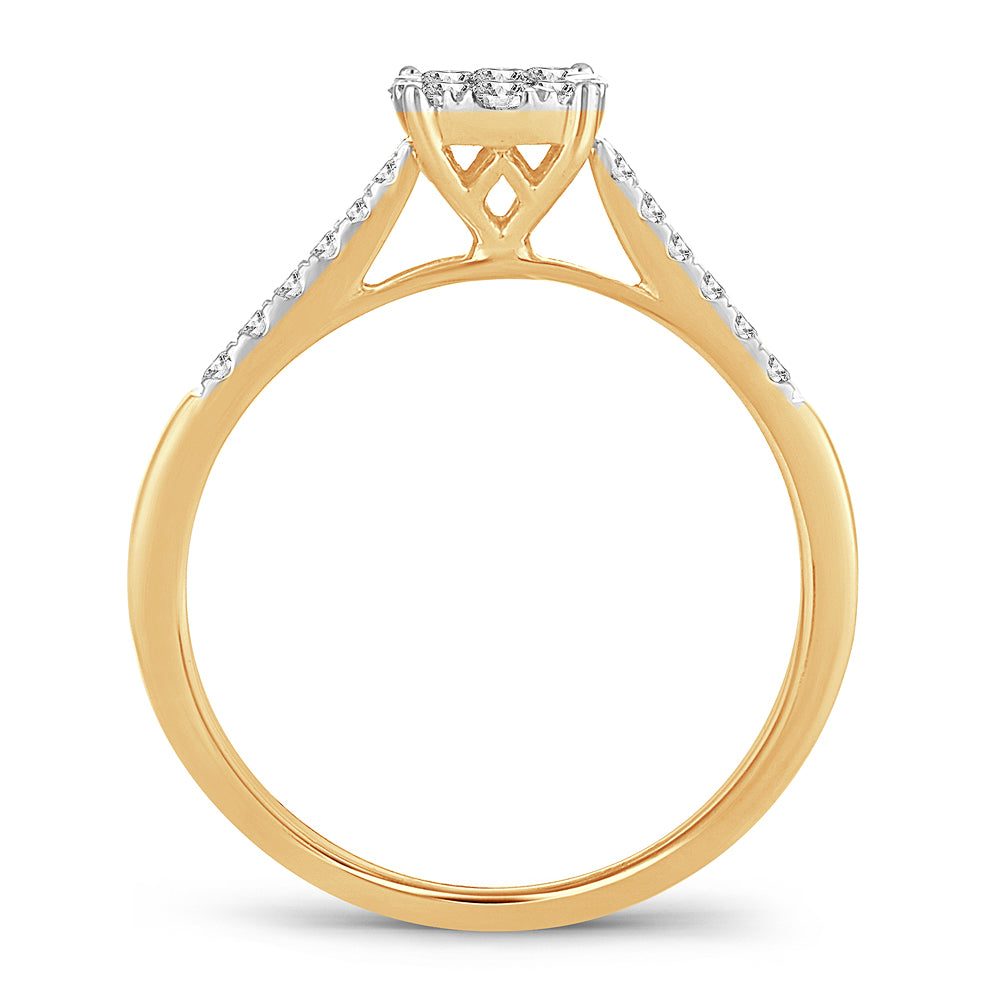 Solitaire Brilliance - Anillo de compromiso de diamantes de 14 quilates y 0,35 quilates