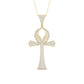 Resplendent Harmony 10K Yellow Gold 0.90CT Diamond Encircled Ankh Pendant