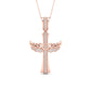 Celestial 10K Rose Gold 0.43CT Diamond Angelic Cross Pendant