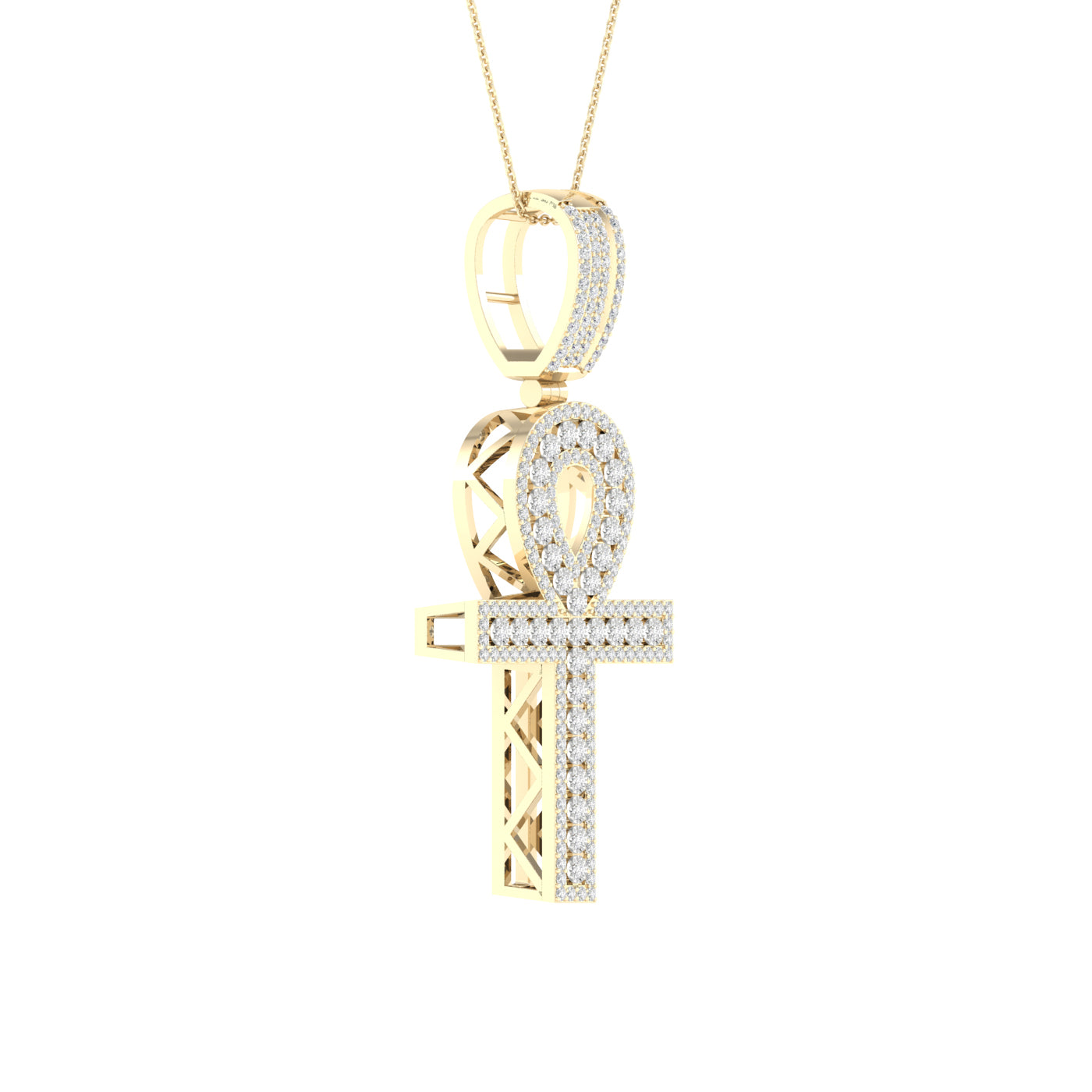 Serene 10K Yellow Gold 0.50CT Diamond Ankh Pendant