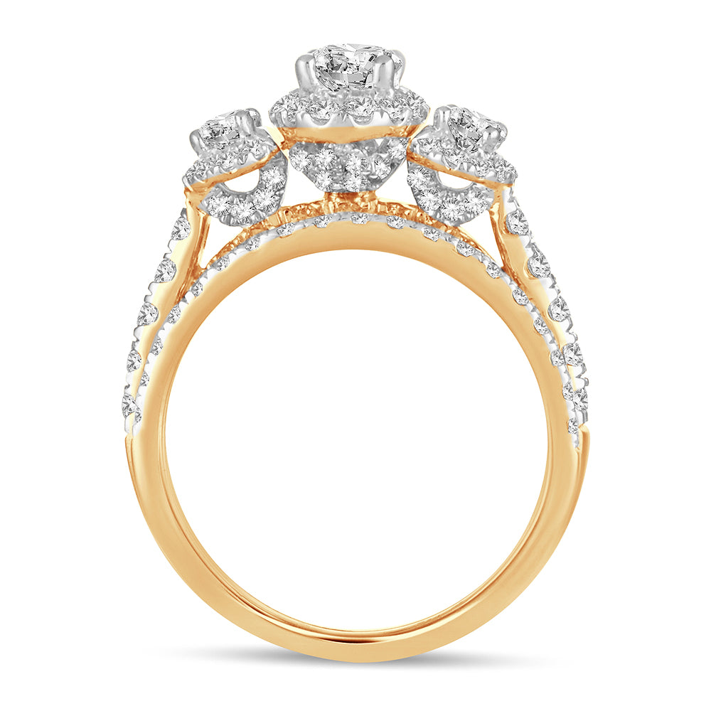 Bridal Ring Set In 14K Yellow Gold 2.00CT Diamonds