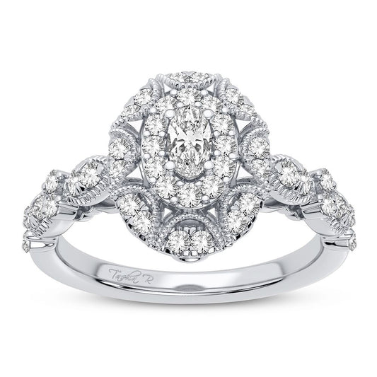 Elegancia radiante - Anillo de compromiso de diamantes de 14 quilates y 0,63 quilates