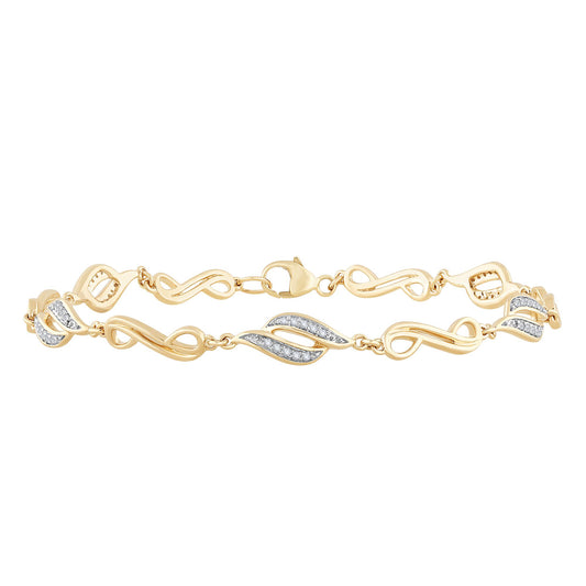 Charming Diamond Bracelet - 10K Yellow Gold 0.20 CT Diamonds