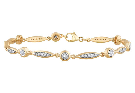 Marquise Diamond Bracelet - 10K Yellow Gold 0.50 CT Diamonds