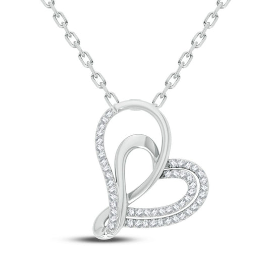 Embrace of Elegance - 14K White Gold 0.15 CTW Diamond Pendant