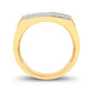 Anillo para hombre con diamantes de 0,15 quilates y doble banda en oro amarillo de 10 quilates