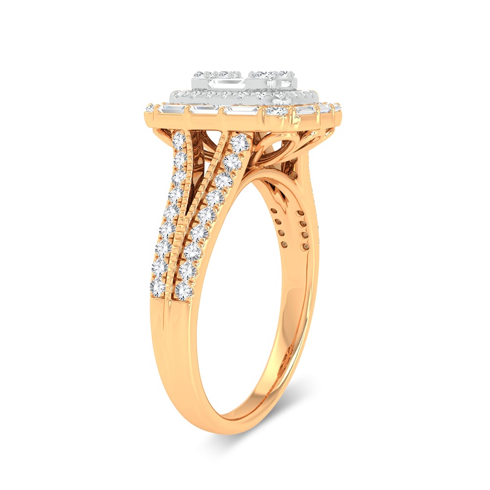 Gilded Radiance - 14K 0.75 CT Diamond Engagement Ring