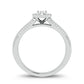 Luminous Radiance - 10K White Gold 0.15 CT Diamond Halo Ring