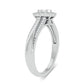 Luminous Radiance - 10K White Gold 0.15 CT Diamond Halo Ring