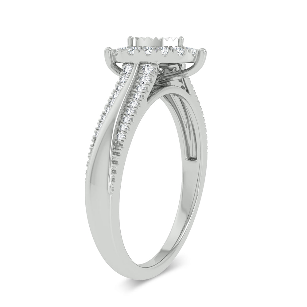 Heart's Whisper - 10K White Gold 0.15 CTW Diamond Ring