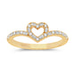 Heart's Whisper - Anillo de diamantes de 0,17 CTW en oro amarillo de 10 quilates