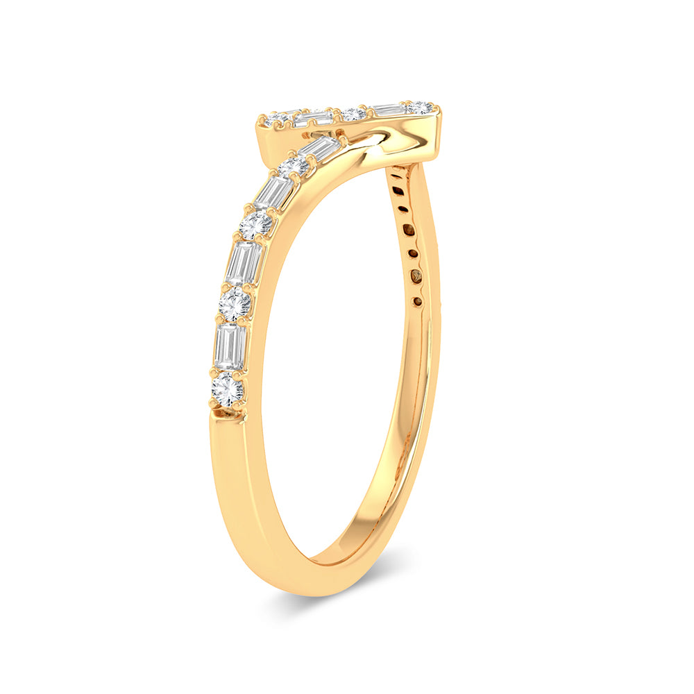 Heart's Whisper - Anillo de diamantes de 0,17 CTW en oro amarillo de 10 quilates