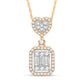 10K Yellow Gold Two-Tiered Heart 0.35 CT Diamond Pendant