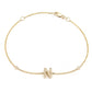 Letter Charm Bracelet In 14K Gold with Diamonds: A-Z