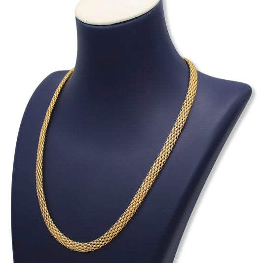Women’s Fancy Italian Mesh Style Necklace In 18K Gold
