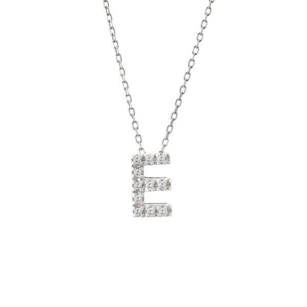 All Diamond Letter Charm Necklace: A-Z - Ariel's Jewelry 