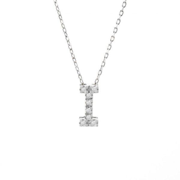 All Diamond Letter Charm Necklace: A-Z - Ariel's Jewelry 