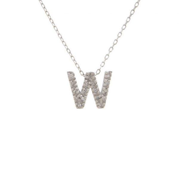 All Diamond Letter Charm Necklace: A-Z - Ariel's Jewelry 