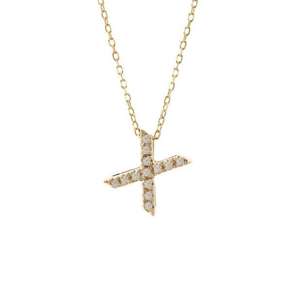 All Diamond Letter Charm Necklace: A-Z - Ariel's Jewelry 