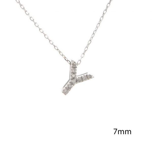 All Diamond Letter Charm Necklace: A-Z - Ariel's Jewelry 