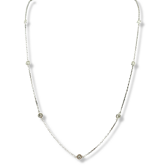 Women's Sterling Silver Necklace with Stones