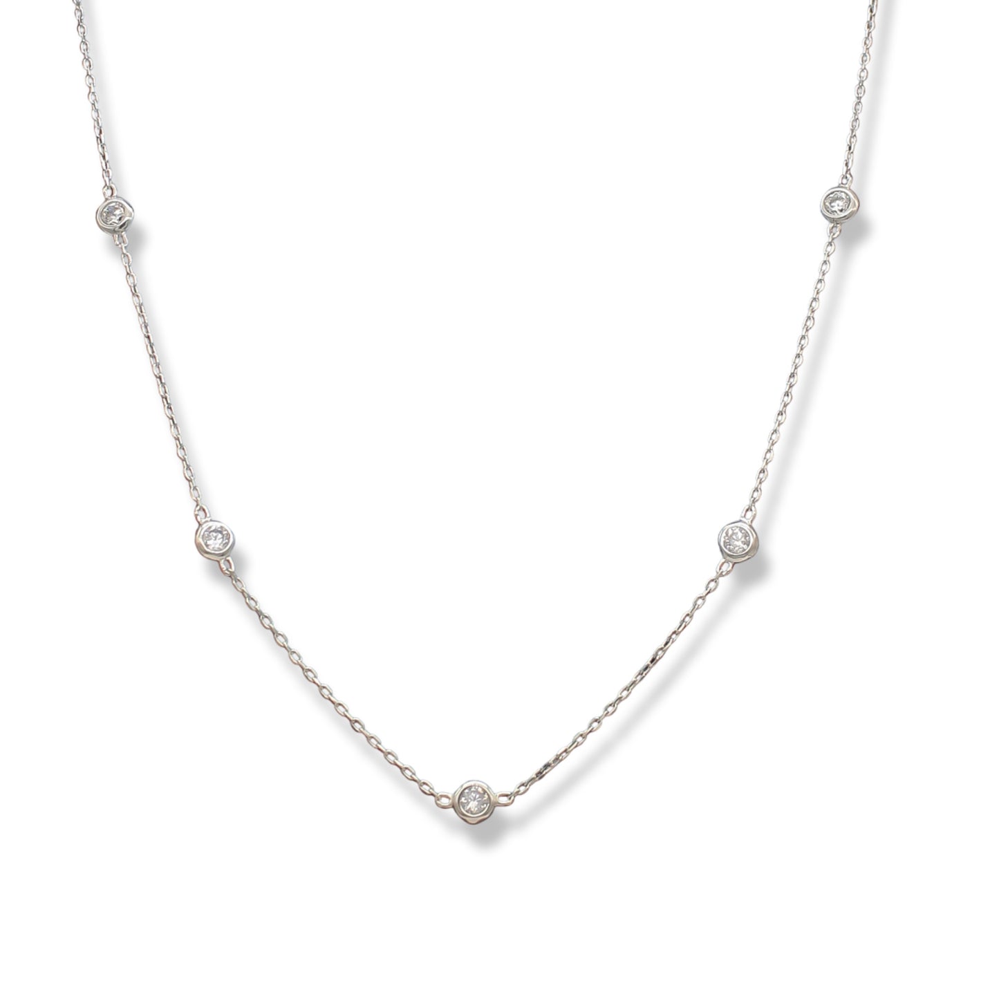 Women’s Sterling Silver Necklace with Stones